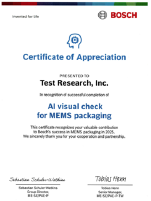 Bosch Certificate of Appreciation